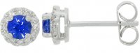 Guest and Philips - Sapphire Set, White Gold - 9ct D 10pt 24st 2st Ceylon Sapp Rnd Earrings 09EASG84811