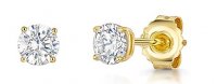 Jools - Cubic Zirconia Set, Yellow Gold Plated - Size 4mm HBE4RD-YG