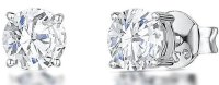 Jools - Cubic Zirconia Set, Sterling Silver - Stud Earrings, Size 4mm HBE4RD