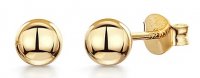 Jools - Ball, Cubic Zirconia Set, Yellow Gold Plated - Stud Earrings HBE5-BALLYG