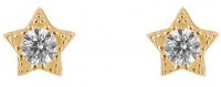 Gecko - Star, Cubic Zirconia Set, Yellow Gold Plated - Stud Earrings E6181C