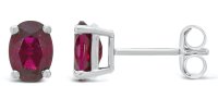 Guest and Philips - Garnet Set, White Gold - 9ct Rhod G 2st Earrings 09EASH83863