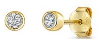 Jools - Cubic Zirconia Set, Yellow Gold Plated - stud earrings hbe2021-yg