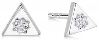 Daisy - Triangle Sparkle, Sterling Silver Stud Earrings ST06-SLV
