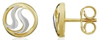 Guest and Philips - Yellow Gold 9ct Circle Squiggle Studs 10-15-152