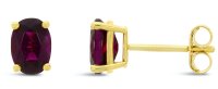 Guest and Philips - Garnet Set, Yellow Gold - 9ct 2st Rhod Gar Oval 7x5 4 Claw Stud Earrings 09EASH83871
