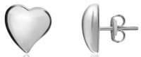 Guest and Philips - White Gold 9ct Heart Stud Earrings 10-06-176