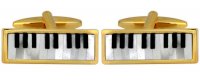 Dalaco - MOP, Onyx Set, Rhodium Plated - Piano Cufflinks 90-1071