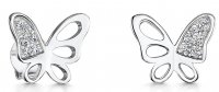 Jools - Cubic Zirconia Set, Sterling Silver - butterfly earrings kpe3009