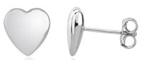 Guest and Philips - White Gold 9ct Heart Studs 10-06-260