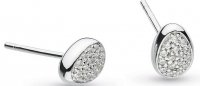 Kit Heath - Coast Pebble Glisten Pave, Cubic Zirconia Set, Rhodium Plated - Sterling Silver - Stud Earrings 30188CZ