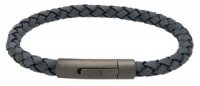 Unique - Leather - Stainless Steel - Bracelet, Size 19cm B425AB-19CM