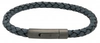 Unique - Leather - Stainless Steel - Bracelet, Size 21cm B425AB-21CM