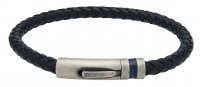 Unique - Leather Stainless Steel - Bracelet, Size 21cm - -B430NV