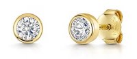 Jools - Cubic Zirconia Set, Yellow Gold Plated - Earrings, Size 4MM HBE2022-YG