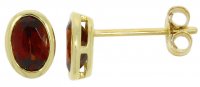 Guest and Philips - Garnet Set, Yellow Gold - 9ct 2st Gar Oval RO Stud Earrings, Size 6x4 09EASH85136