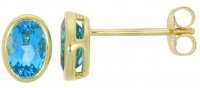 Guest and Philips - Topaz Set, Yellow Gold - 9ct 2st BT Oval RO Stud Earrings, Size 6x4 09EASH85980