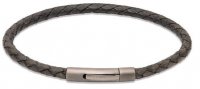 Unique - 12, Leather - Stainless Steel - Bracelet, Size 21CM