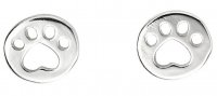 Gecko - Sterling Silver Paw Print Stud Earrings A2063