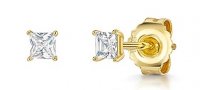 Jools - Cubic Zirconia Set, Yellow Gold Plated - Size 5mm HBE5SQ-YG