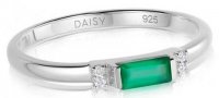 Daisy - Green Onyx Set, Sterling Silver - Ring, Size L
