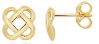 Guest and Philips - Cushion Shape Celtic, Yellow Gold 9ct Knot Earrings 10-01-191
