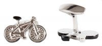 Dalaco - Bicycle, Rhodium Plated Engravable Back Cufflinks 90-1099