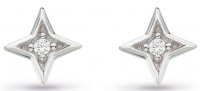 Kit Heath - Revival Astoria, CZ Set, Sterling Silver - Rhodium Plated - Star Pave Mini Earrings 30410CZ