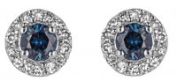 Gecko - Sapphire Set, White Gold - Round Cluster Earrings