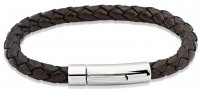 Unique - Leather - Stainless Steel - Bracelet, Size 19CM A40ADB-19CM
