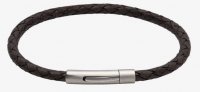 Unique - Leather - Stainless Steel - Matte Clasp Bracelet, Size 21cm B444MO-21CM