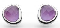 Kit Heath - St Coast Pebble, Amethyst Set, Sterling Silver - Stud, Earrings 3184AM027