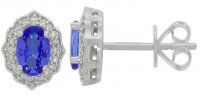 Guest and Philips - D 11pt 40st 2st Tanz Set, White Gold - 18ct Stud Earrings 18EASG87607