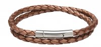 Unique - Stainless Steel Copper Leather Bracelet, Size 19cm - B437CO-19CM