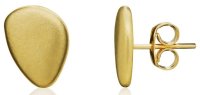 Guest and Philips - Flat Pebble, Yellow Gold 9ct Stud Earrings 10-01-337