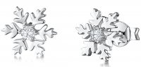 Jools - CZ Set, Sterling Silver - Snowflake Stud Earrings KPE2383