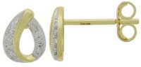 Guest and Philips - Diamond Set, Yellow Gold - White Gold - 9ct D 8pt 16st Open Pear Loop Earrings, Size 8x6 09EASD82728