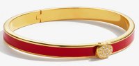 Halcyon Days - Mosaic, Yellow Gold Plated - Enamel - Red Hinged Bangle, Size 6mm HBMOS0606G