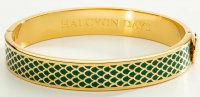 Halcyon Days - Salamander, Yellow Gold - Enamel - Hinged Bangle, Size 1cm HBSAL0910G