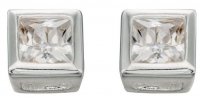 Gecko - Cubic Zirconia Set, Sterling Silver - STUD EARRINGS E196C