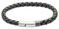 Unique - Leather - Stainless Steel - Bracelet, Size 21CM B532DG-21CM