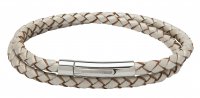 Unique - Stainless Steel - Leather - Pearl Bracelet, Size 19cm - B437PE-19CM