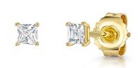 Jools - Cubic Zirconia Set, Yellow Gold Plated - Size 4mm HBE4SQ-YG