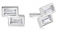 Daisy - Tetris Sparkle, Sterling Silver Stud Earrings ST18-SLV
