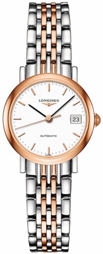 Longines - Elegant, Mother of Pearl and Diamond Set, Stainless Steel - Rose Gold Plated - Automatic Watch