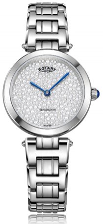 Rotary - Kensington, CZ Set, Stainless Steel - Glass - Quartz Watch