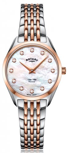 Rotary - Ultra Slim, Diamond Set, Rose Gold Plated - Stainless Steel - Watch LB08012-41-D LB08012-41-D LB08012-41-D LB08012-41-D