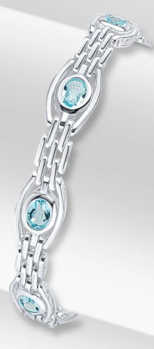 Guest and Philips - Topaz Set, Sterling Silver - Gate Bracelet, Size 7.5