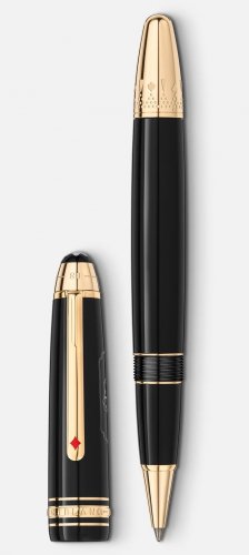 Montblanc - Meisterstuck Around the World in 80 Days, Precious Resin - Yellow Gold Plated - Rollerball 162 Pen, Size 145.3 x5.5 mm 128379