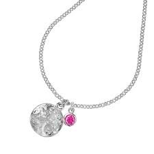 Dower and Hall - Twinkle, Pink Tourmaline Set, Sterling Silver - Disk Pendant - TWP42-S-PT-18